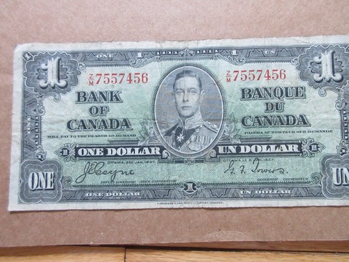 1937 bank canada one - canada, dollar