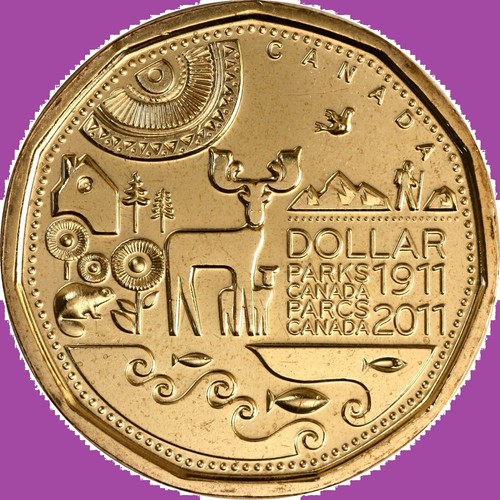2011 canada parks loonie - loonie, one