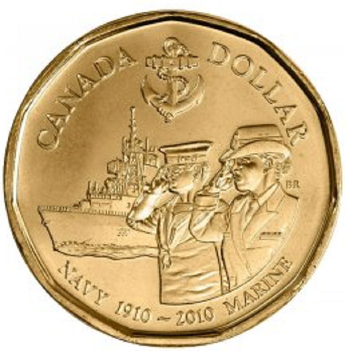 2010 canada navy loonie one - canada,
